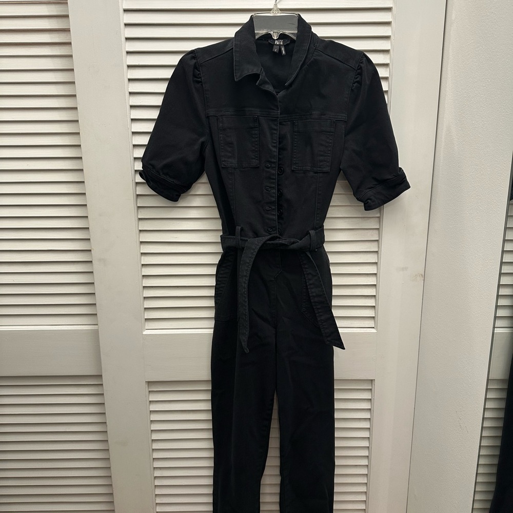Paige black short sleeved jumpsuit size 2